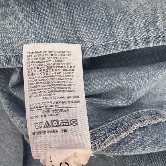 GAP Outlet XS Blue Chambray Button Pullover Shirt - Picture 5 of 8